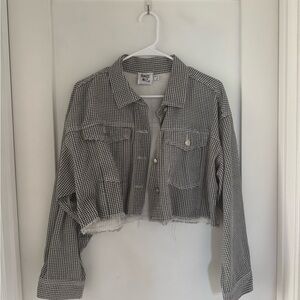 Black and White Cropped Jacket